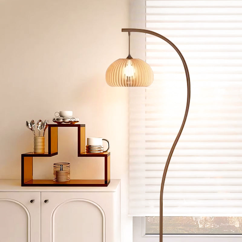 Medieval Pumpkin Marble Floor Lamp With Delicate Dimensions For Living Room