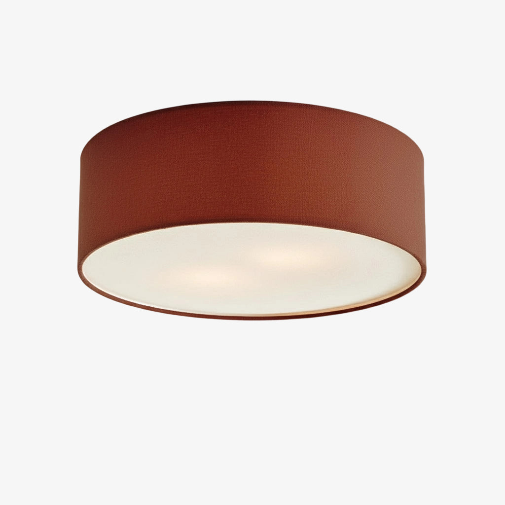 Dumora Linen Drum Flush Mount Ceiling Lamp - Stylish Soft Fabric Ceiling Light