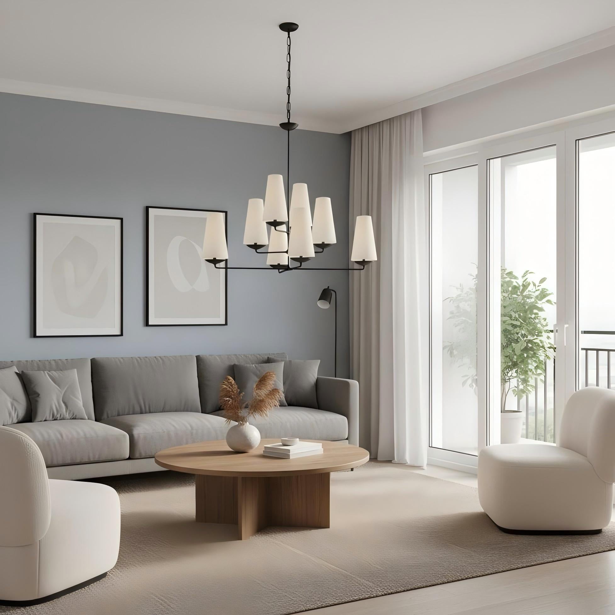 Contemporary Fontaine Vertical Chandelier - Modern Multi-Head Pendant Fixture