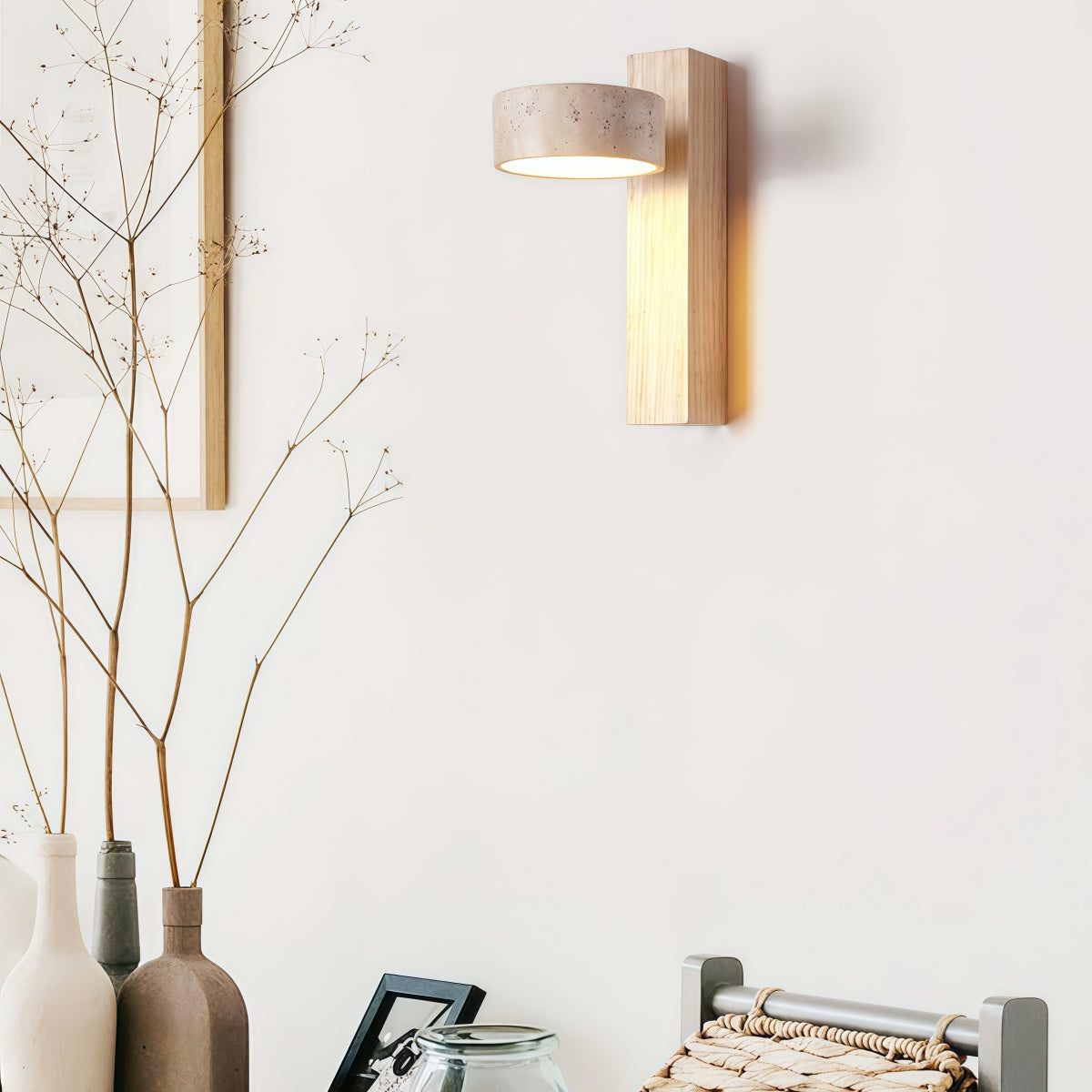 Unique Yellow Travertine Shade Wall Sconce in French Vintage Style
