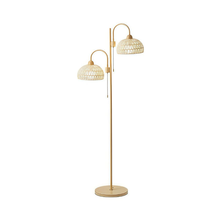 Rattan Arch Floor Lamp - Beige Natural Floor Lamp for Living Room