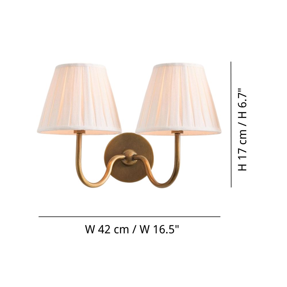 Pleated Linen Wall Sconce - Modern 2 light Fabric sconce for Bedroom