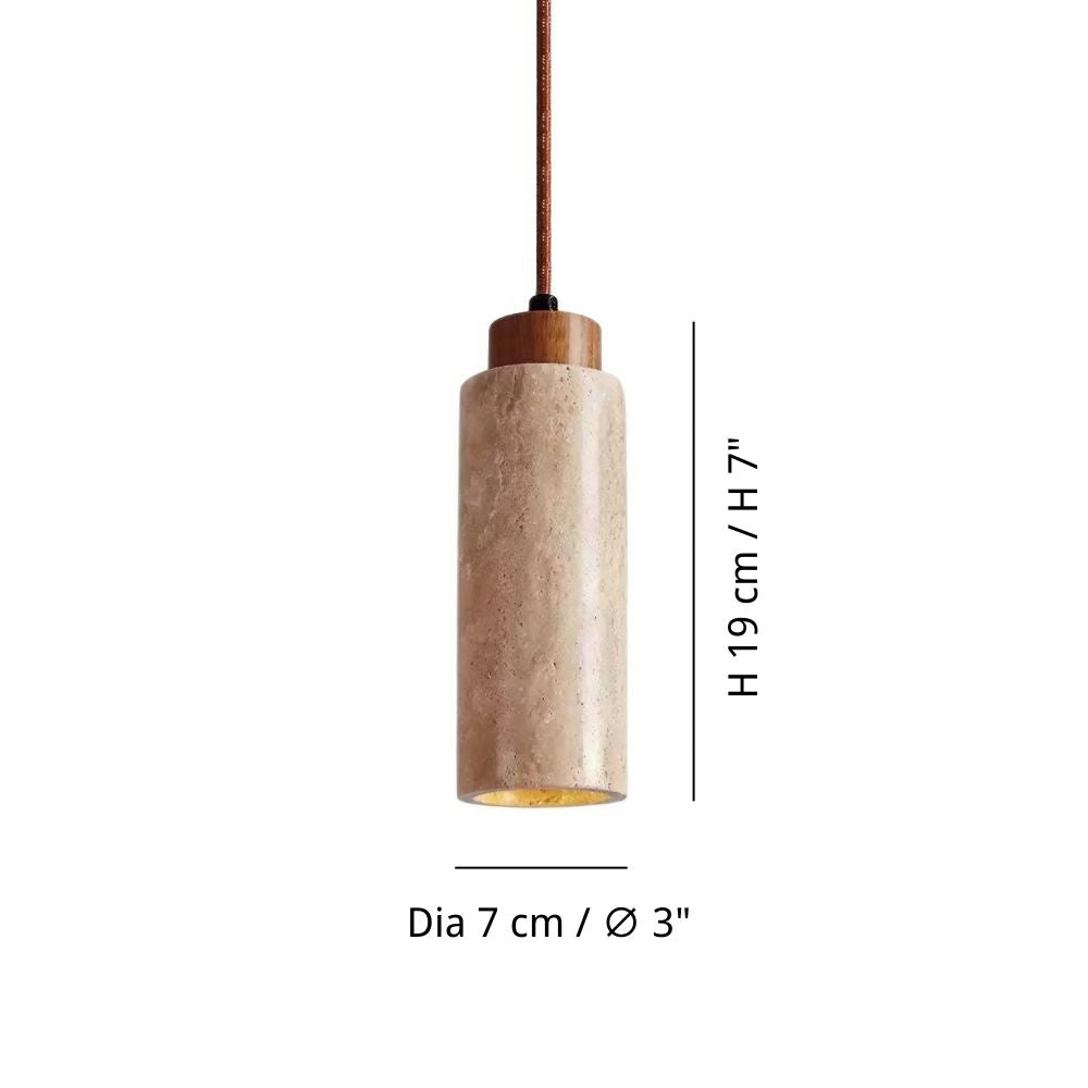 Travertine Pendant Light - Natural Stone Lighting Design