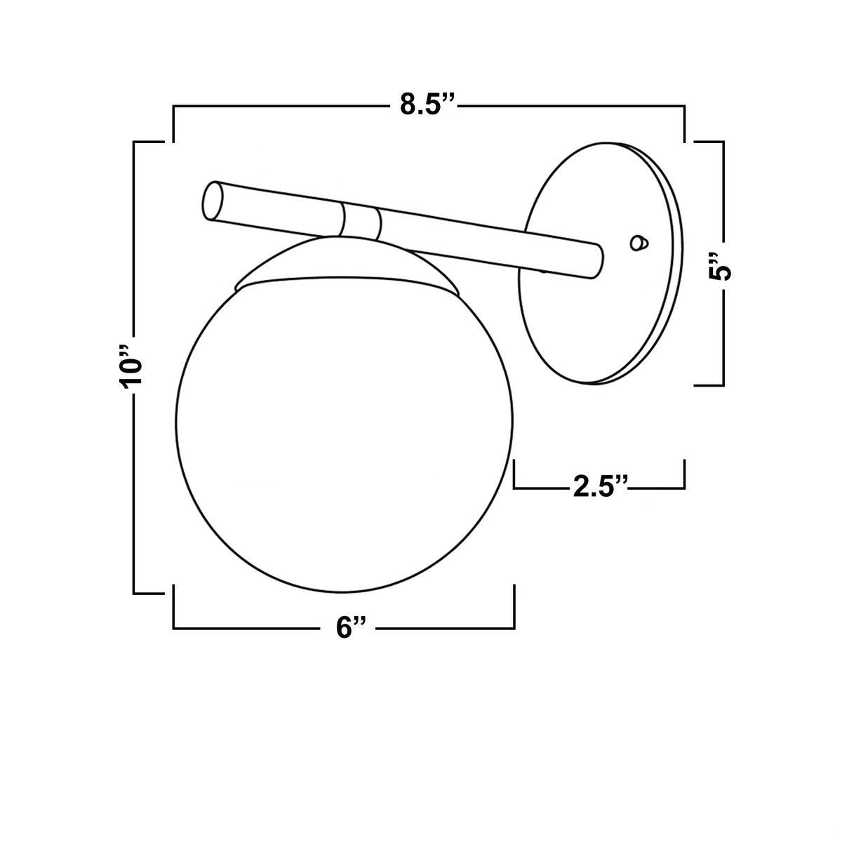 Glorica Glass Wall Sconce - Frosted Globe Light