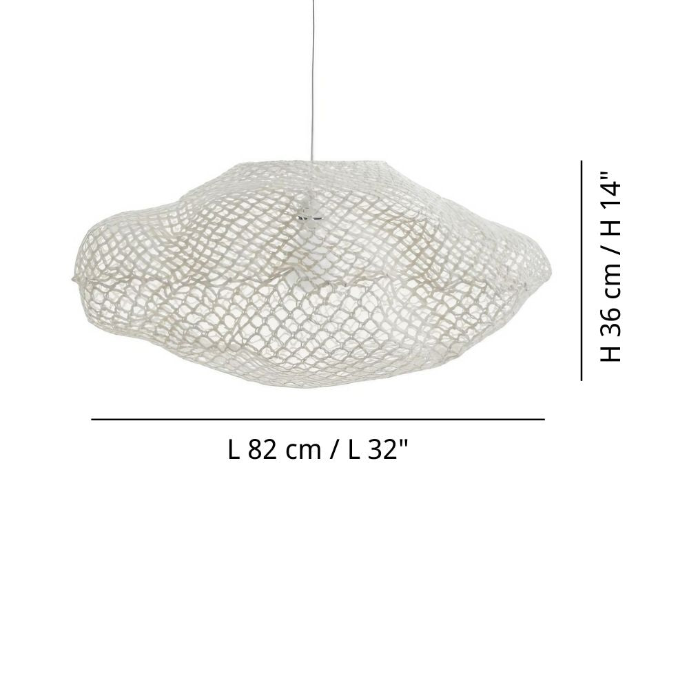 Suspension en tissu - Abat-jour nuage blanc doux
