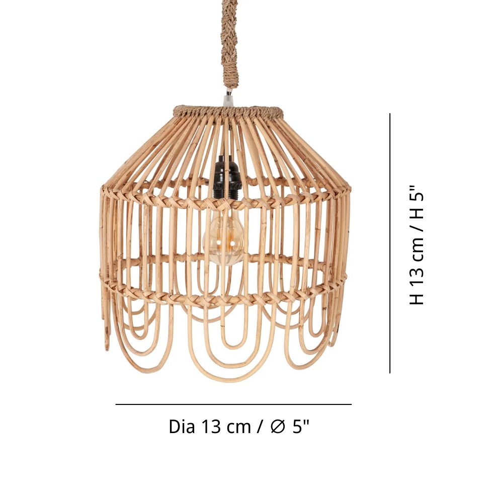 Rattan Pendant Light - Handwoven Wicker Shade Design