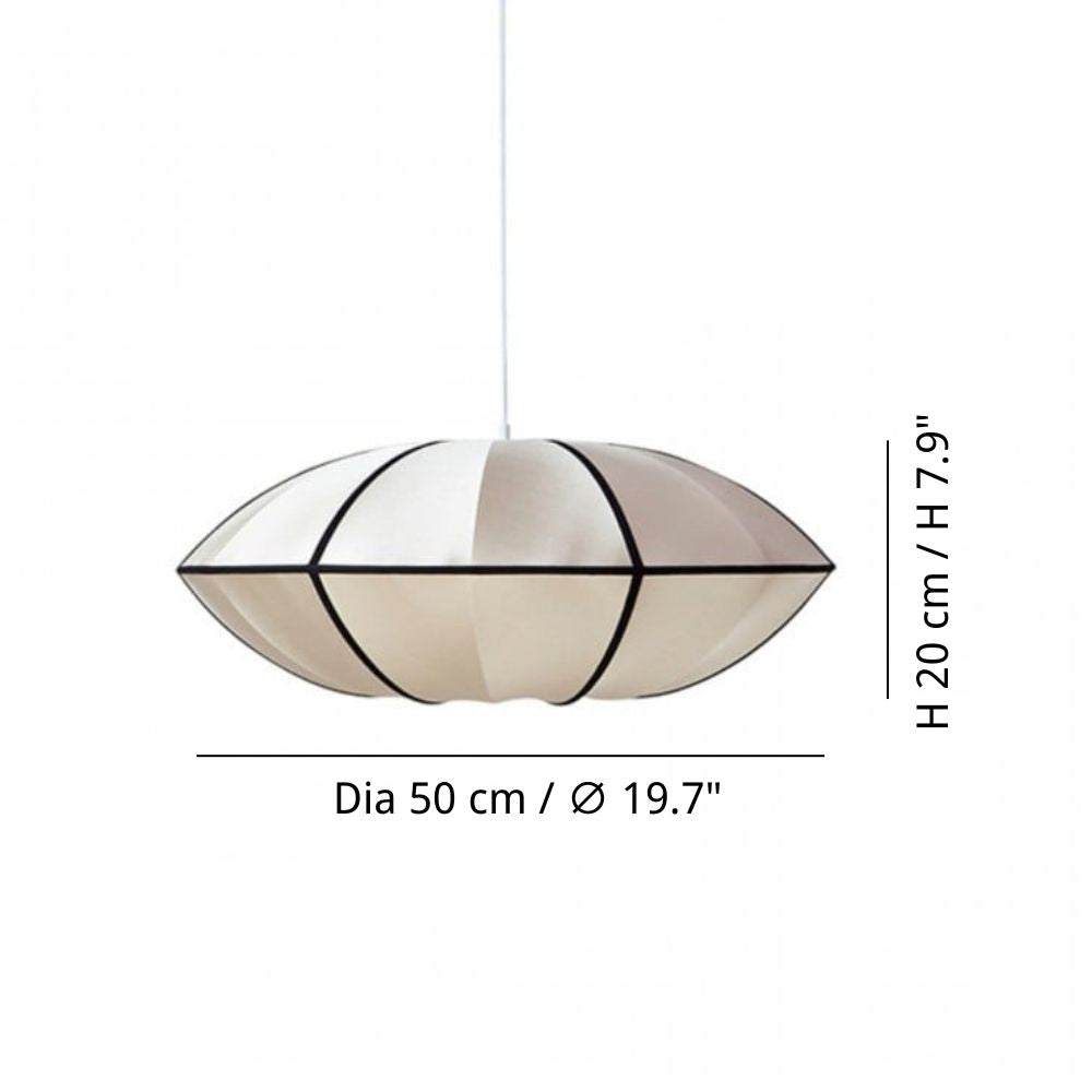 Suspension en soie - Abat-jour en tissu blanc style nordique