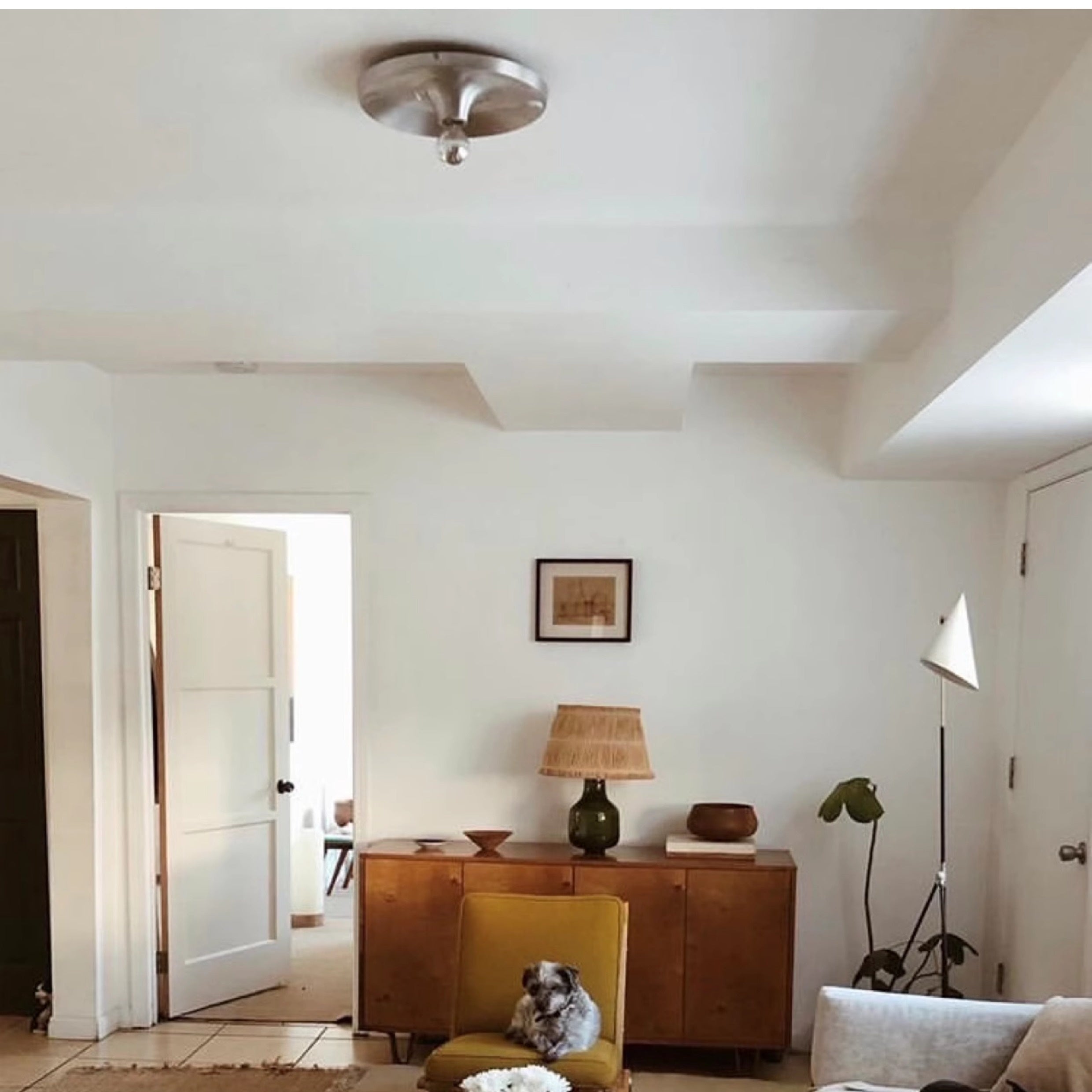 Sleek Space-Age Disk Ceiling Lamp Chrome Gold White Black Not Dimmable