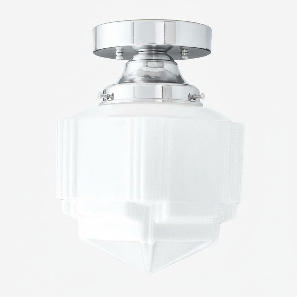 Geotower Glass Art Deco Ceiling Light - Glass Fixture - Elegant Home Lighting