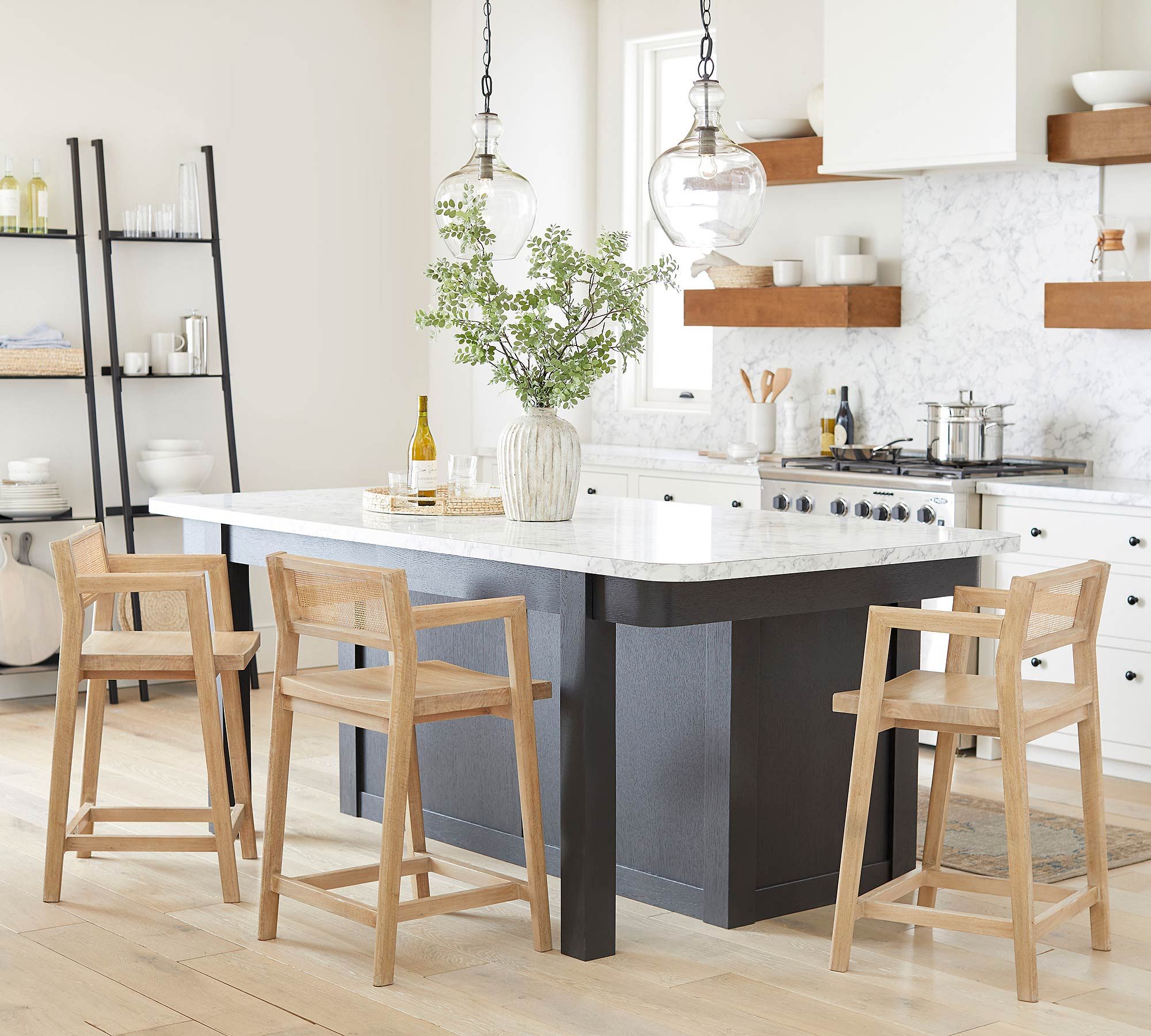 Lawson Glass Pendant Light - Recycled & Milk Glass with Bronze Accent