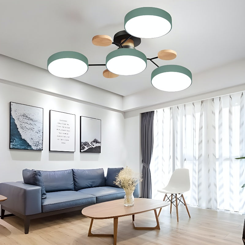 Branch Multi Heads Ceiling Lamp – Nordic Style Disc Lamp