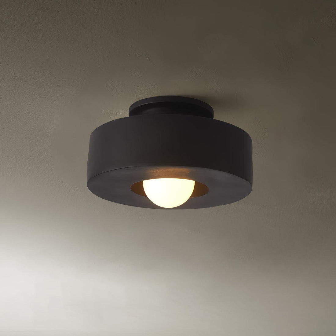 Plafonnier rond en résine – Style rétro Wabi Sabi pour intérieurs apaisants