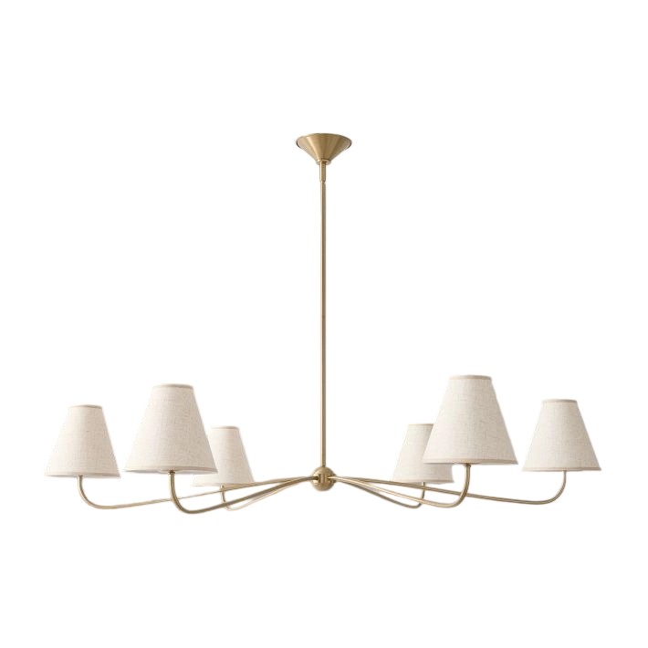 Fibura Modern Linen Chandelier - Metal Linear Light for Dining Room
