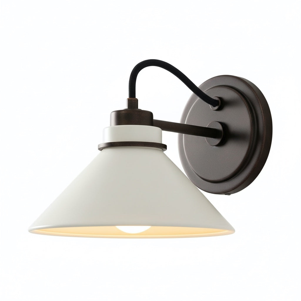 Aurenza Sconce – Farmhouse Wall Light with Metal Accents for Cozy Spaces