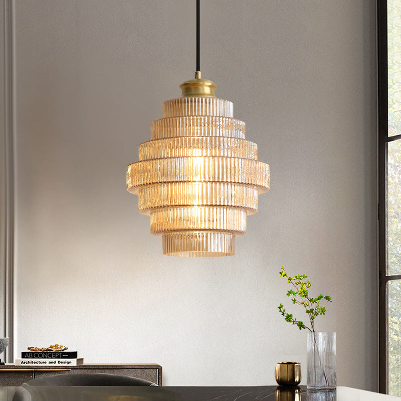 Suspension Verre Fumé Design – Suspension en Verre Vintage pour Salon