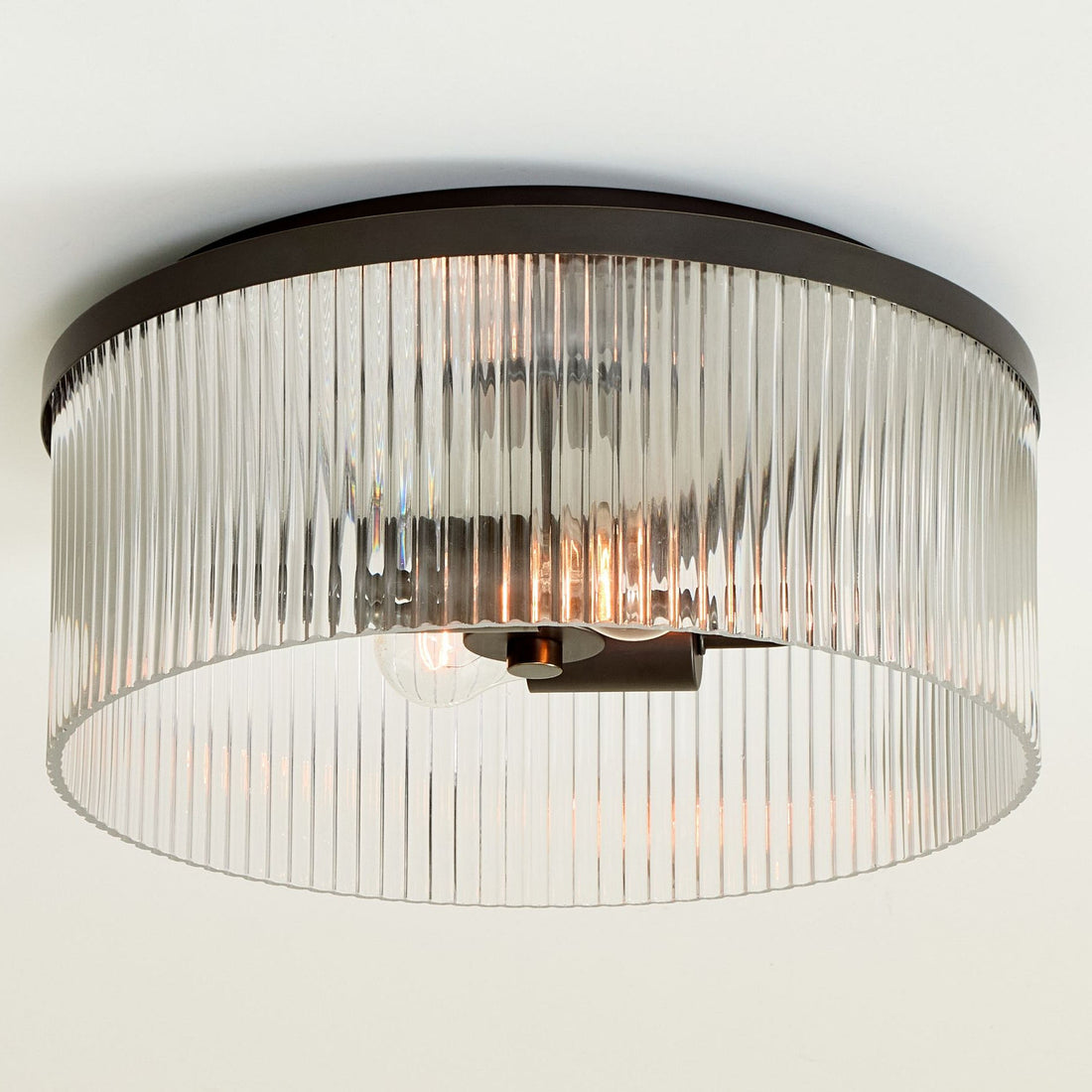 Plafonnier encastré Bravira - Verre strié et bullé