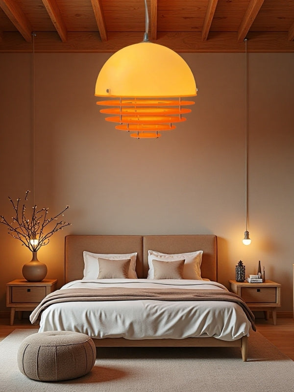 Glass & Acrylic Bauhaus Pendant - Elegant Sunset Glow Living Room Light