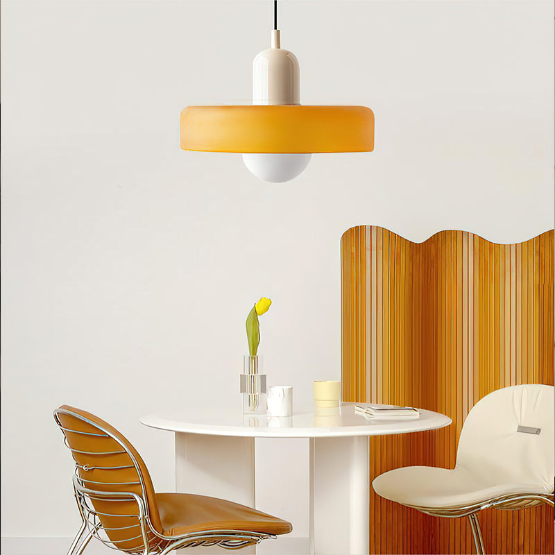 Disc Orb Glass Pendant Lamp – Morandi Pendant Light for Living Rooms