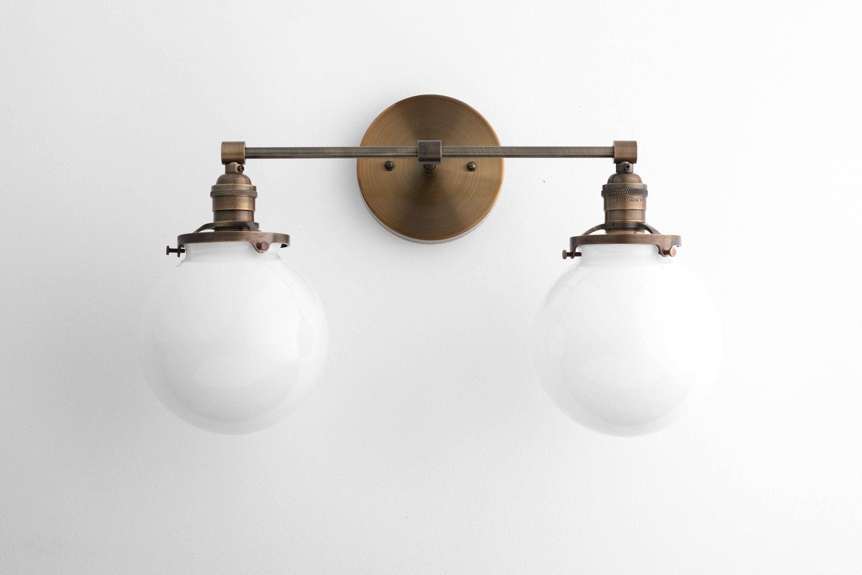 Lumio Globe Glass Globe Vanity Light - Modern Two Light Bathroom Sconce