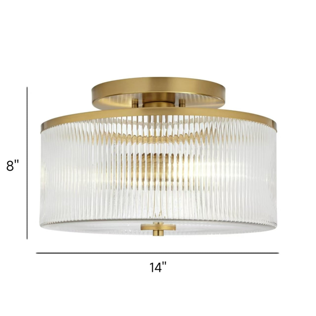 Plafonnier tambour en verre rayé Claude Farmhouse - Suspension rétro