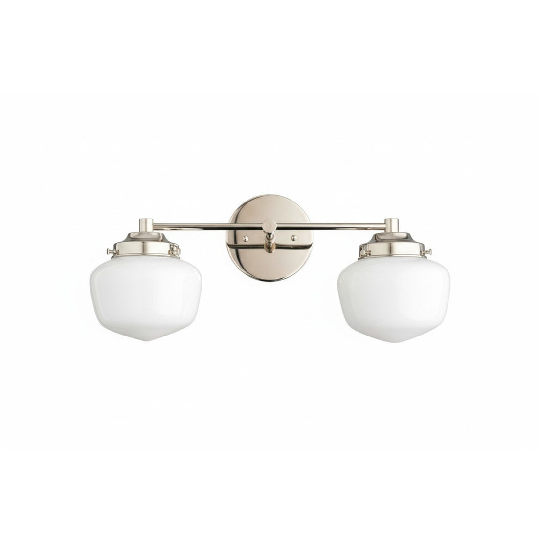 Opalume Glass Art Deco Vanity Light - Bathroom Wall Sconce with White Glass Shades