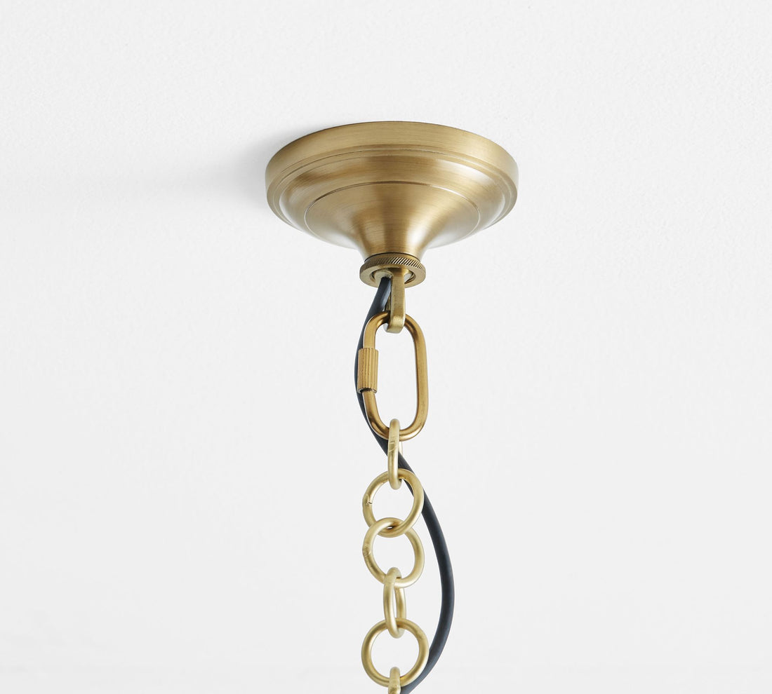 Suspension en verre Lawson – Verre recyclé et laiteux avec accents bronze