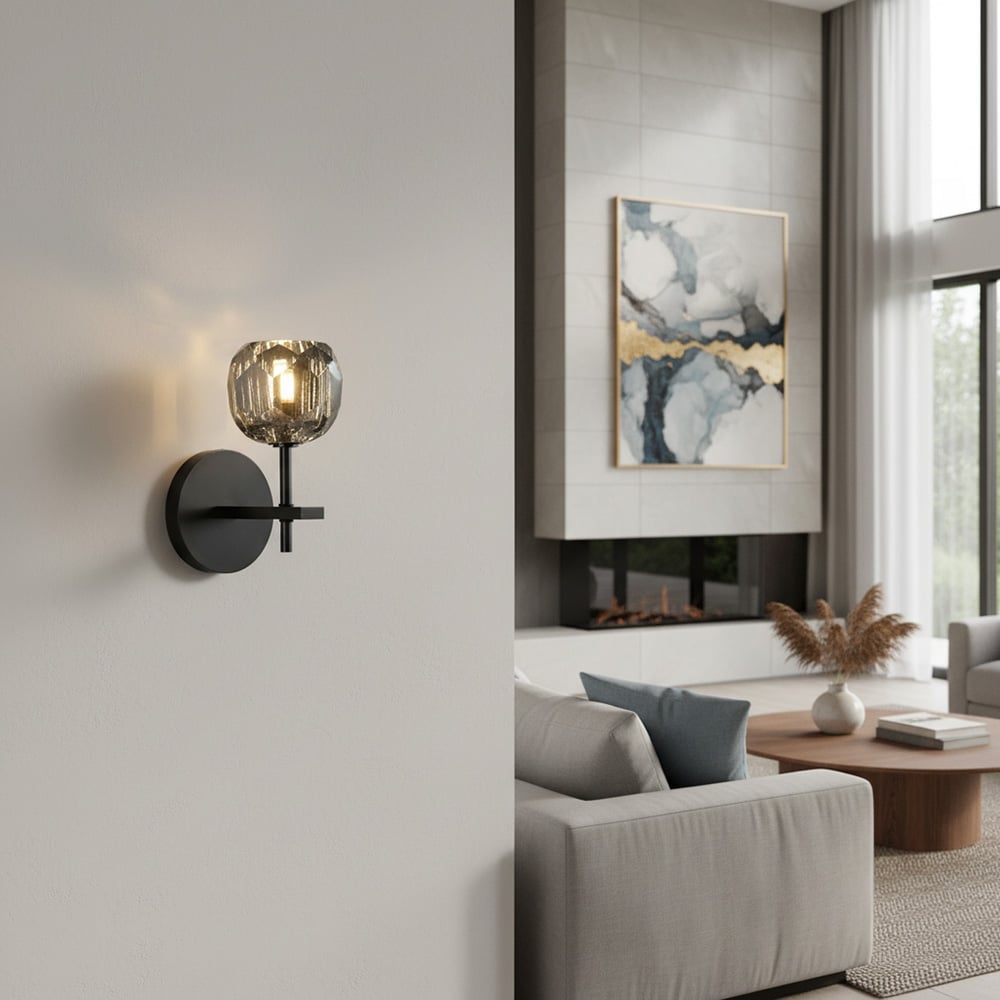Luxury Crystal Wall Sconce - Brass Frame Modern Wall Light