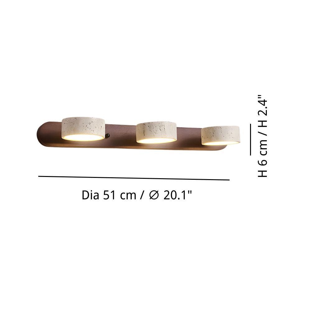 Wood Wall Sconce - Natural Travertine Duo Wall Light