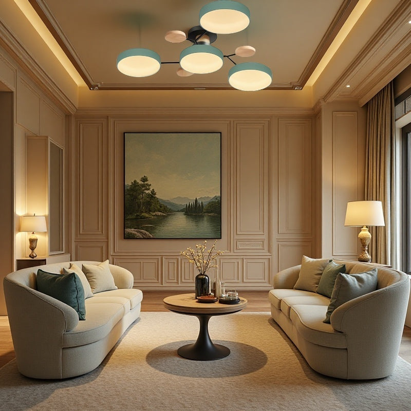 Branch Multi Heads Ceiling Lamp – Nordic Style Disc Lamp