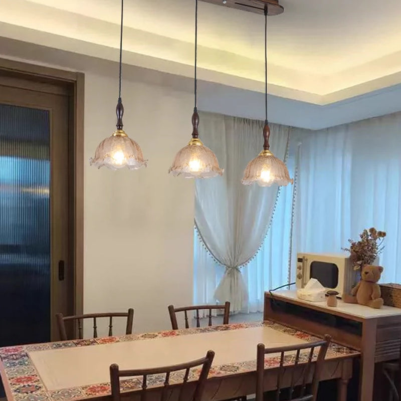 Elegant Medieval Combination Pendant Lamp With Decorative Floriated For Bucolic Dining Room