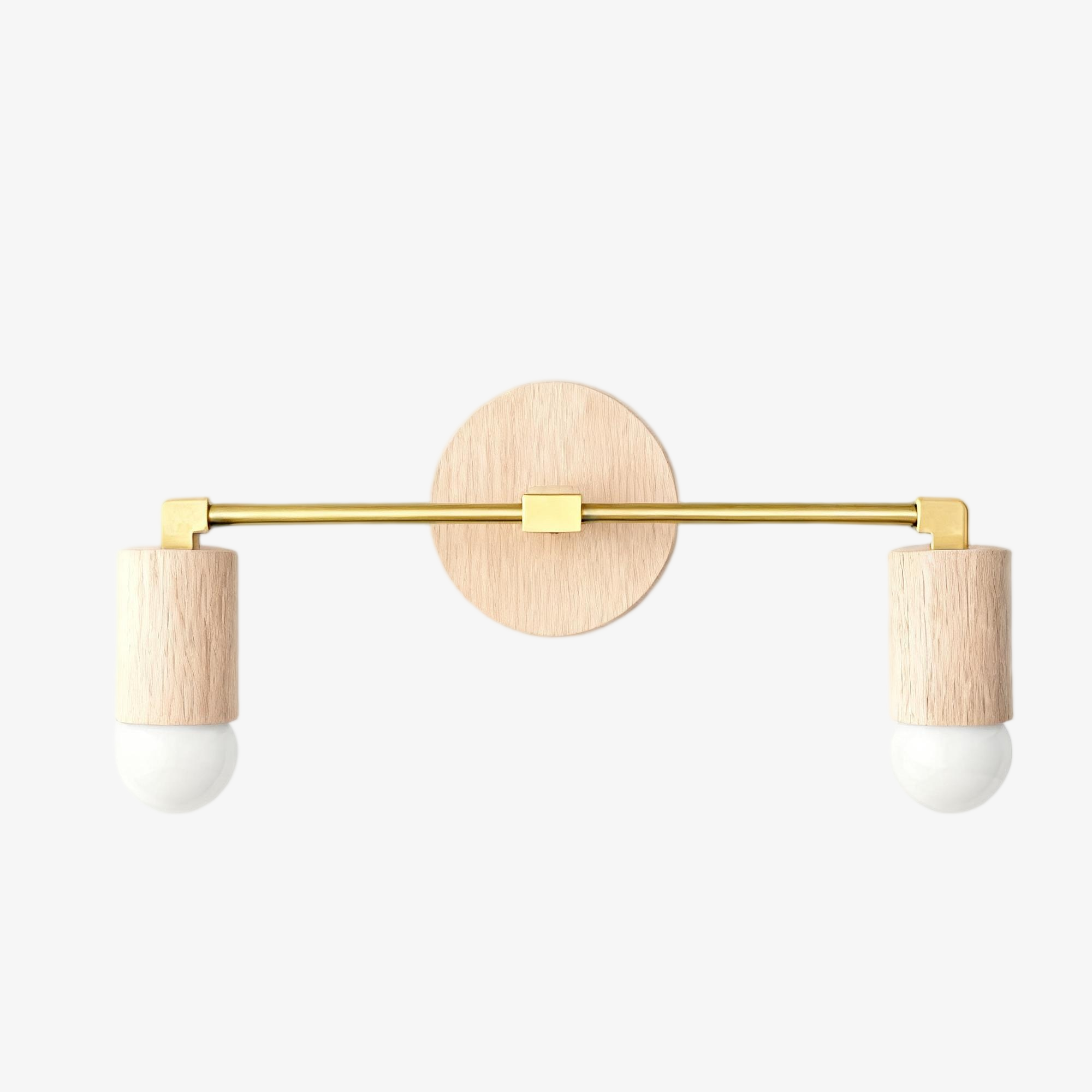 Mobilux Line Wood and Vanity Light - Bohemian Bathroom Lighting Fixture