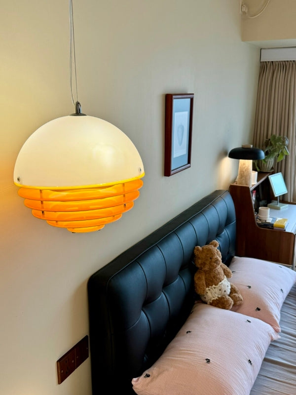Glass & Acrylic Bauhaus Pendant - Elegant Sunset Glow Living Room Light