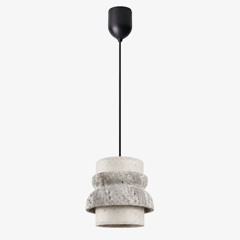 Style A gray travertine stone pendant light with one head