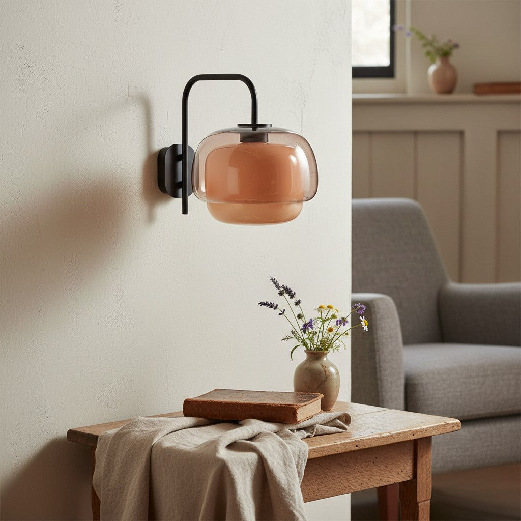 Clinco Colored Modern Vintage Glass Wall Lamp - Soft Mushroom Glow