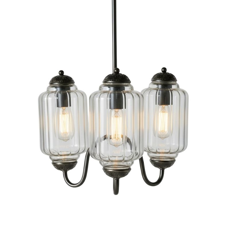 Eloise Vintage 3 Light Chandelier - Milk Glass Lamp for Dining Room