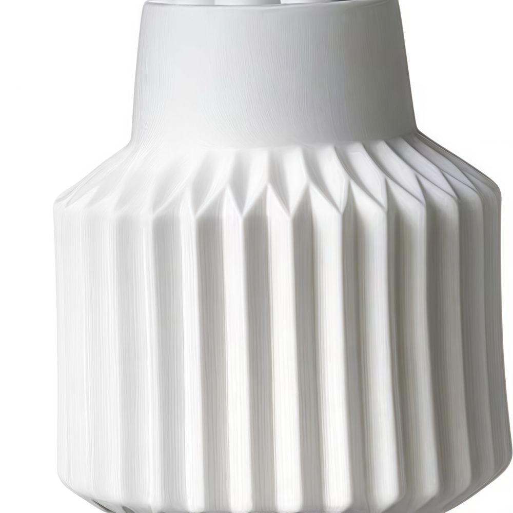 White Oak Pendant Light - Minimalist Porcelain Fixture For Dining Room