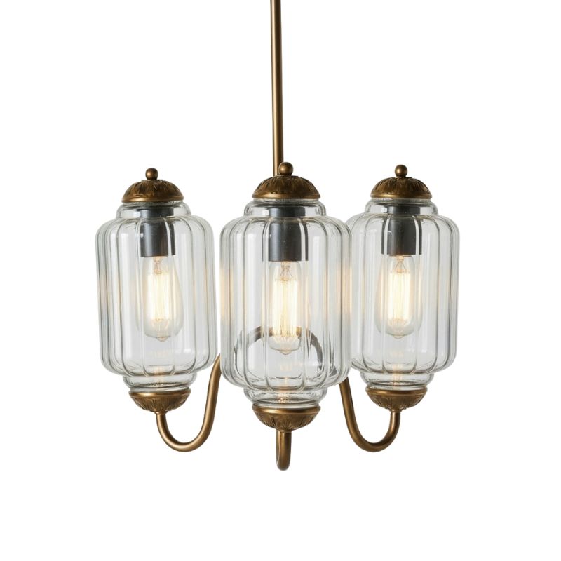 Eloise Vintage 3 Light Chandelier - Milk Glass Lamp for Dining Room