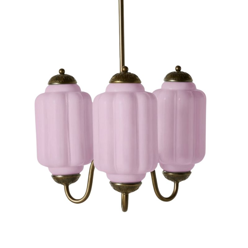 Eloise Vintage 3 Light Chandelier - Milk Glass Lamp for Dining Room