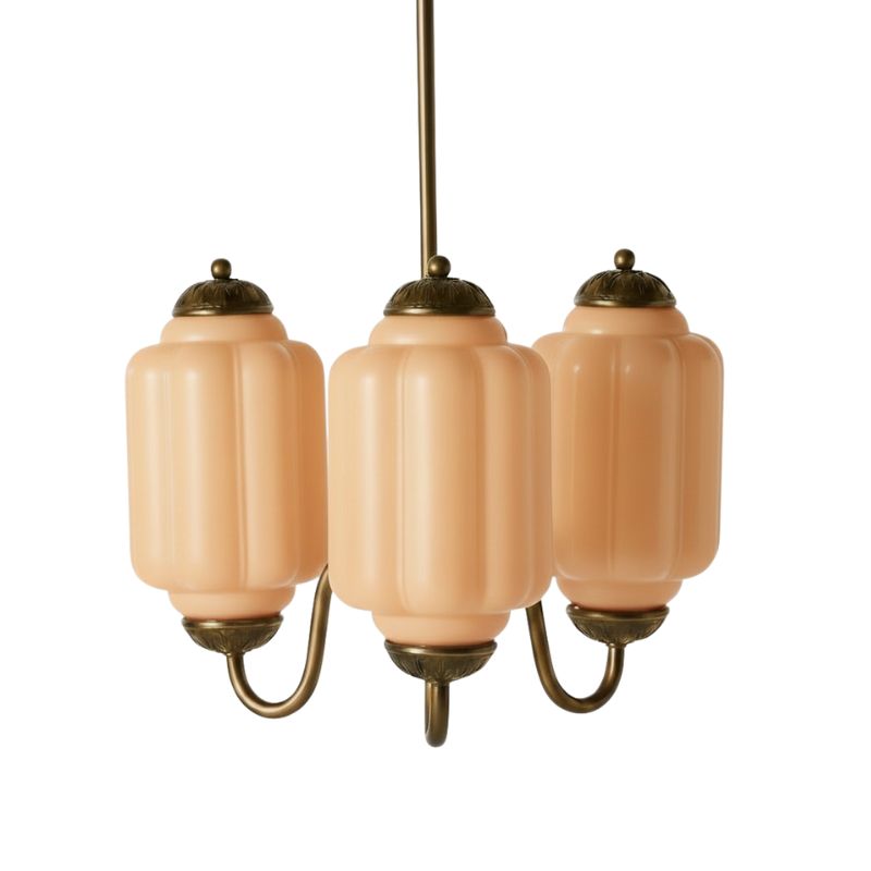 Eloise Vintage 3 Light Chandelier - Milk Glass Lamp for Dining Room