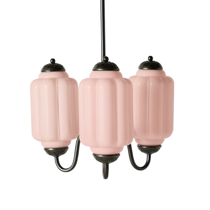 Eloise Vintage 3 Light Chandelier - Milk Glass Lamp for Dining Room