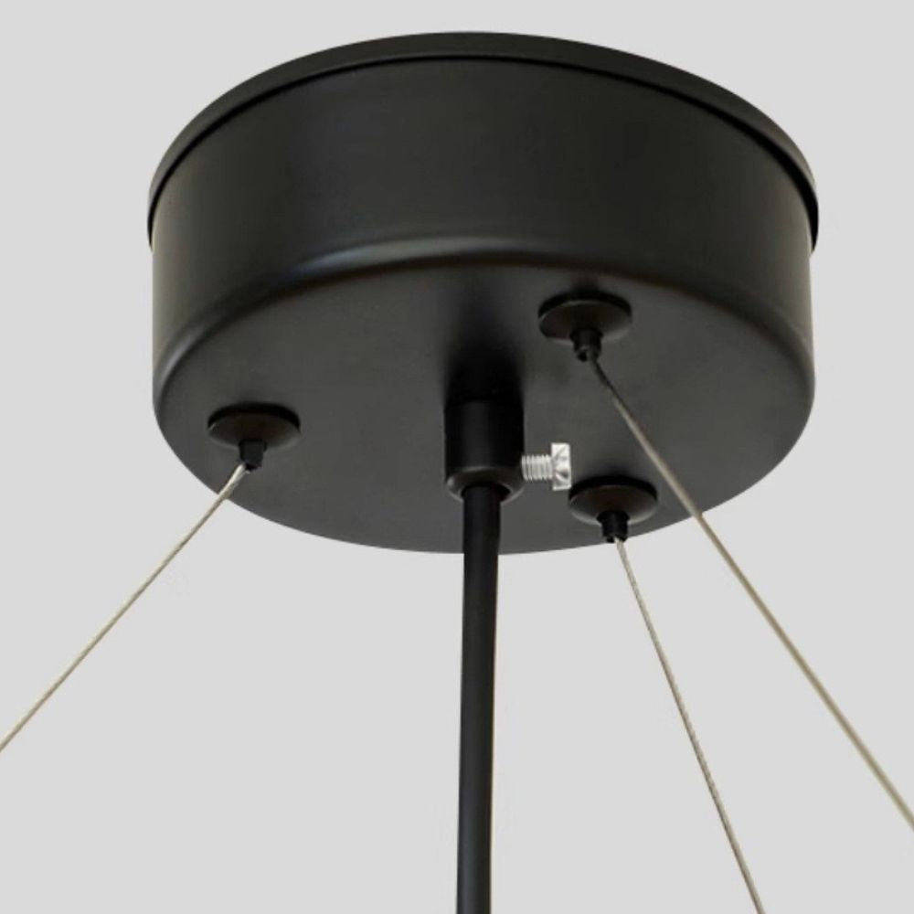 White Tassel Chandelier - Boho Fringe Cotton Lighting for Living Room