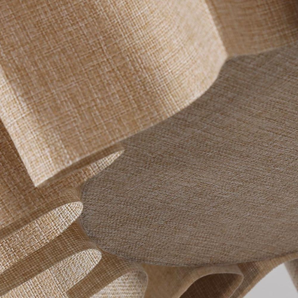 Pleated Linen Pendant Light - Natural Fabric Shade for Dining Room