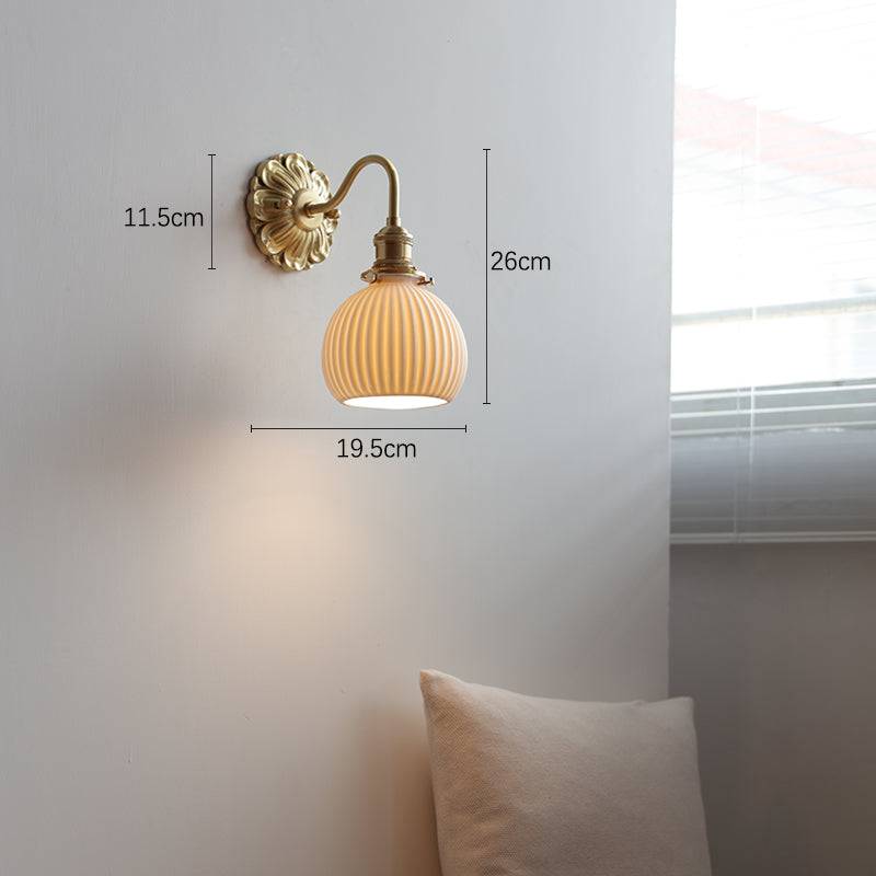 Brass Ceramic Wall Light