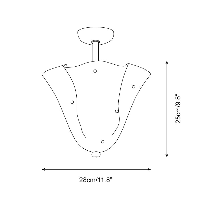 Bellina Decorative Glass Ceiling Light - Modern Sculptural Flush Mount