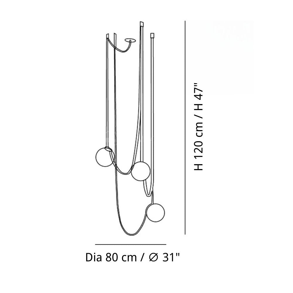 Suspension moderne en cuir – Lampe à boules de verre multiples pour salle à manger