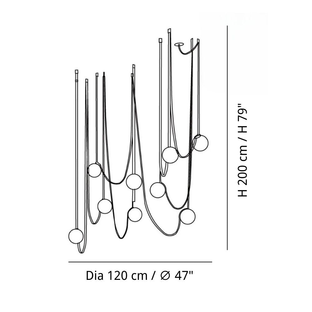 Modern Leather Pendant Light - Multiple Glass Orb Lamp for Dining Room