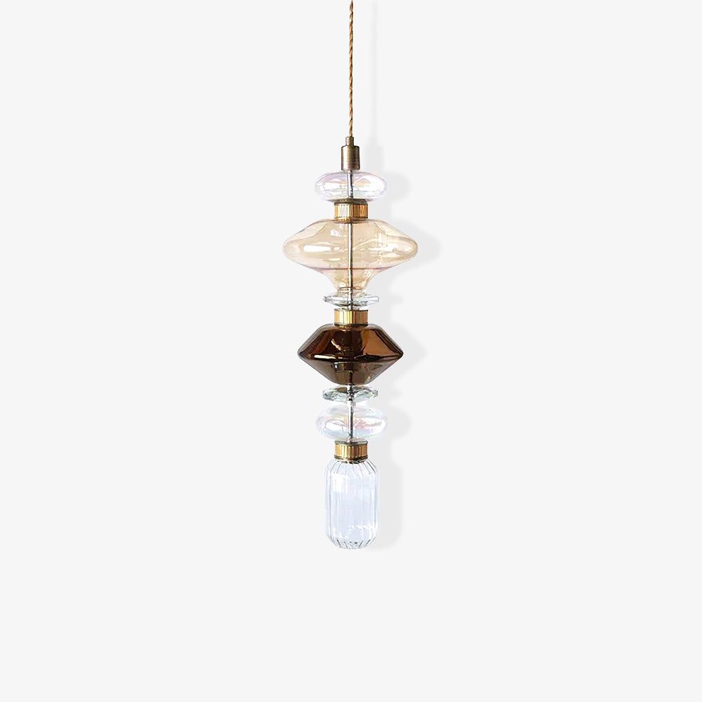 Sleek Hanging Light - Iron Metal Glass Gold Clear Hardwired Atmosphere