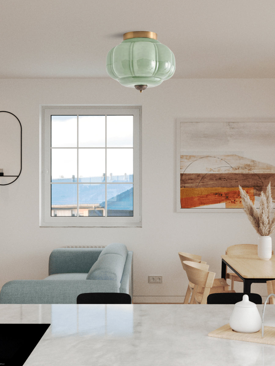 Stylish Green Glass Ceiling Light