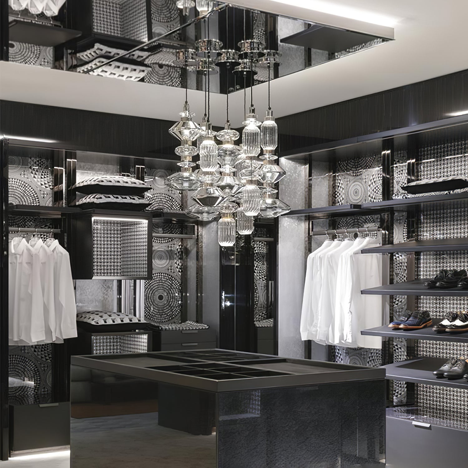 Sleek Hanging Light - Iron Metal Glass Gold Clear Hardwired Atmosphere