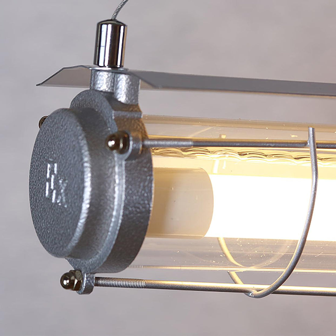 Handcrafted Glass Channel-Set Diffusers Linear Chandelier Sleek Design